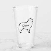 Grote Pyreneeën Hond Silhouet Outline Gepersonalis Glas (Voorkant)