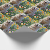 Grote Pyreneeën Hond Spring Bloemen Schilderen Cadeaupapier (Hoek)