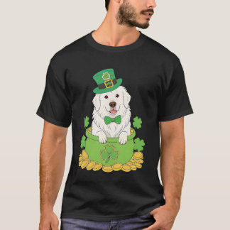 Grote Pyreneeën Hond St. Patrick's Day Shamrock T-shirt
