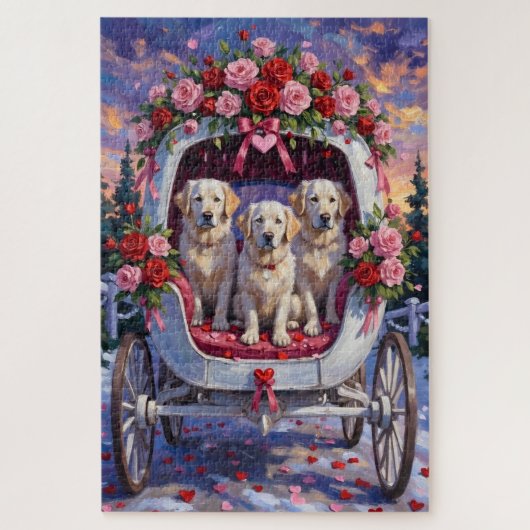 Grote Pyreneeën Hond Valentijnsdag Legpuzzel (Verticaal)