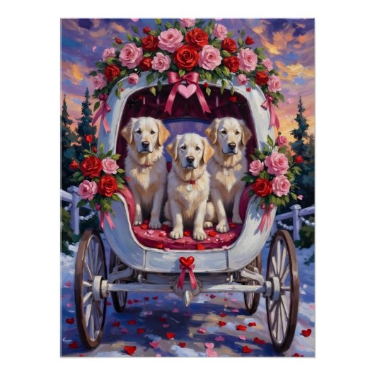 Grote Pyreneeën Hond Valentijnsdag Perfect Poster (Voorkant)