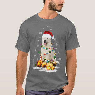 Grote Pyreneeën Hond verlicht kerstviering T-shirt