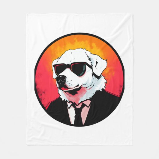 Grote Pyreneeën Hond Zakenman Fleece Deken (Voorkant)
