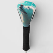 Grote Pyreneeën hond zwemmen in water 001 Golfheadcover (Voorkant)