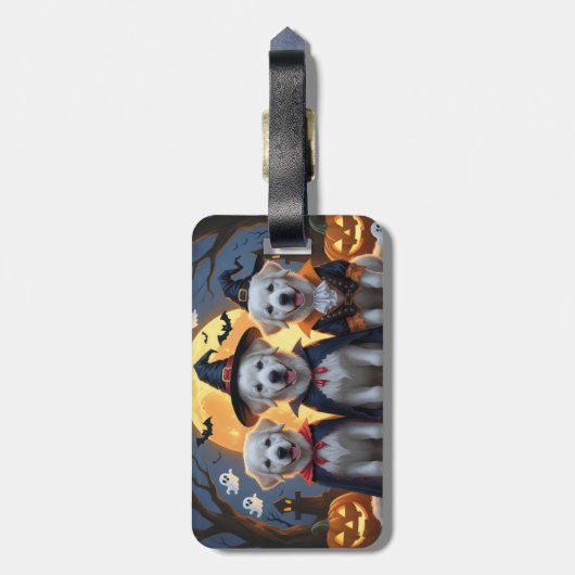 Grote Pyreneeën Honden Pompoen Halloween Grappig Bagagelabel (Achterkant verticaal)