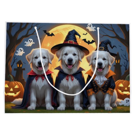 Grote Pyreneeën Honden Pompoen Halloween Grappig Groot Cadeauzakje (Achterkant)