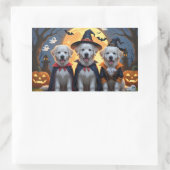 Grote Pyreneeën Honden Pompoen Halloween Grappig Rechthoekige Sticker (Tas)