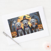 Grote Pyreneeën Honden Pompoen Halloween Grappig Rechthoekige Sticker (Envelop)