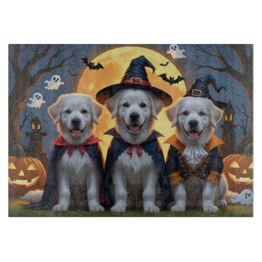 Grote Pyreneeën Honden Pompoen Halloween Grappig Snijplank (Voorkant)