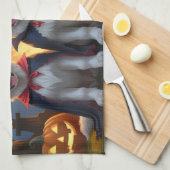 Grote Pyreneeën Honden Pompoen Halloween Grappig Theedoek (Quarter Fold)