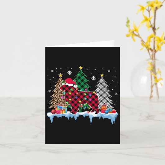 Grote Pyreneeën Hondenboom Kerstverlichting Leuke  Kaart (Gele Bloem)