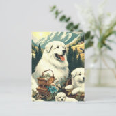  Grote Pyreneeën Hondenillustratie Briefkaart (Staand voorkant)