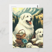  Grote Pyreneeën Hondenillustratie Briefkaart (Voorkant / Achterkant)
