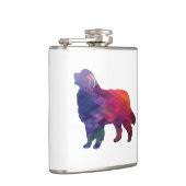 Grote Pyreneeën Hondenras Geo Silhouette Paars Heupfles (Rechts)