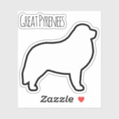 Grote Pyreneeën Hondenras Silhouet Vinyl Sticker (Vel)