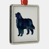 Grote Pyreneeën Hondenras Silhouette Waterverf Metalen Ornament (Rechts)