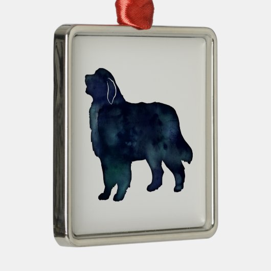 Grote Pyreneeën Hondenras Silhouette Waterverf Metalen Ornament (Rechts)