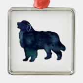 Grote Pyreneeën Hondenras Silhouette Waterverf Metalen Ornament (Voorkant)