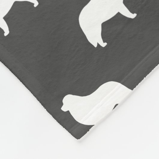 Grote Pyreneeën Hondenras Silhouettes Pattern Fleece Deken (Hoek)