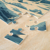 Grote-Pyreneeën in de besneeuwde bergen bij zonson Legpuzzel (Zijkant)