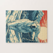 Grote-Pyreneeën in de besneeuwde bergen bij zonson Legpuzzel (Horizontaal)