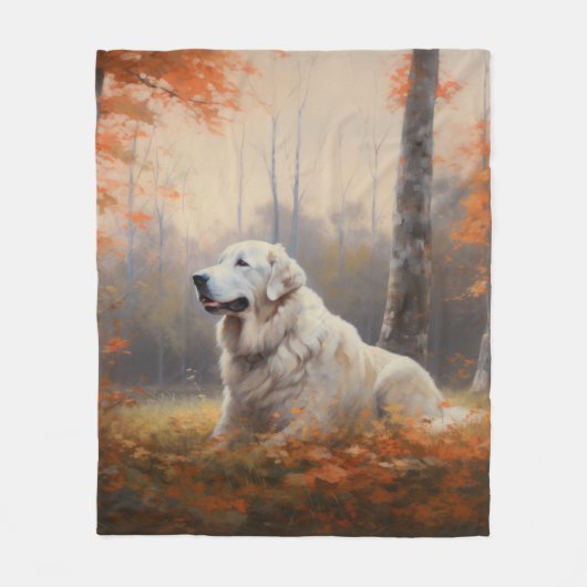 Grote Pyreneeën in de herfst laat Herfst inspirere Fleece Deken (Voorkant)