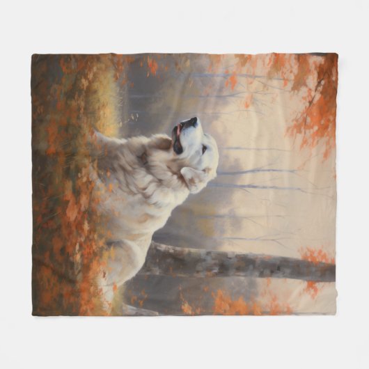 Grote Pyreneeën in de herfst laat Herfst inspirere Fleece Deken (Voorkant (Horizontaal))