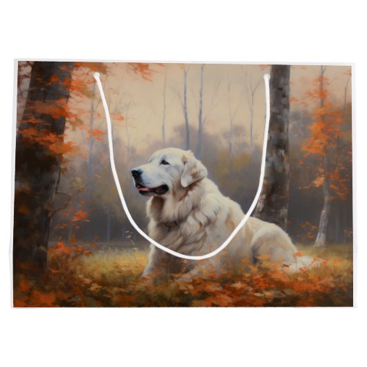 Grote Pyreneeën in de herfst laat Herfst inspirere Groot Cadeauzakje (Achterkant)