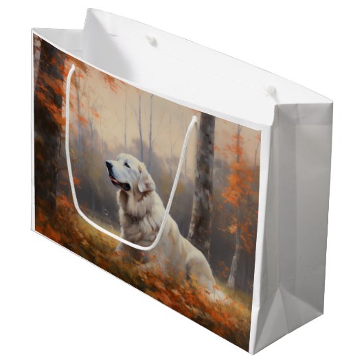 Grote Pyreneeën in de herfst laat Herfst inspirere Groot Cadeauzakje (Voorkant Gekanteld)