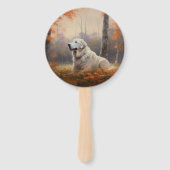 Grote Pyreneeën in de herfst laat Herfst inspirere Handwaaier (Achterkant)