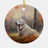 Grote Pyreneeën in de herfst laat Herfst inspirere Keramisch Ornament (Voorkant)