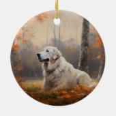 Grote Pyreneeën in de herfst laat Herfst inspirere Keramisch Ornament (Achterkant)