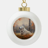 Grote Pyreneeën in de herfst laat Herfst inspirere Keramische Bal Ornament (Voorkant)