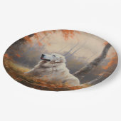 Grote Pyreneeën in de herfst laat Herfst inspirere Papieren Bordje (Gekanteld)