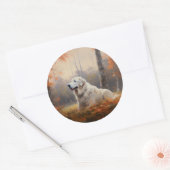 Grote Pyreneeën in de herfst laat Herfst inspirere Ronde Sticker (Envelop)