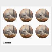 Grote Pyreneeën in de herfst laat Herfst inspirere Ronde Sticker (Vel)