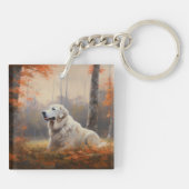 Grote Pyreneeën in de herfst laat Herfst inspirere Sleutelhanger (Achterkant)