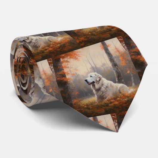 Grote Pyreneeën in de herfst laat Herfst inspirere Stropdas (Opgerold)