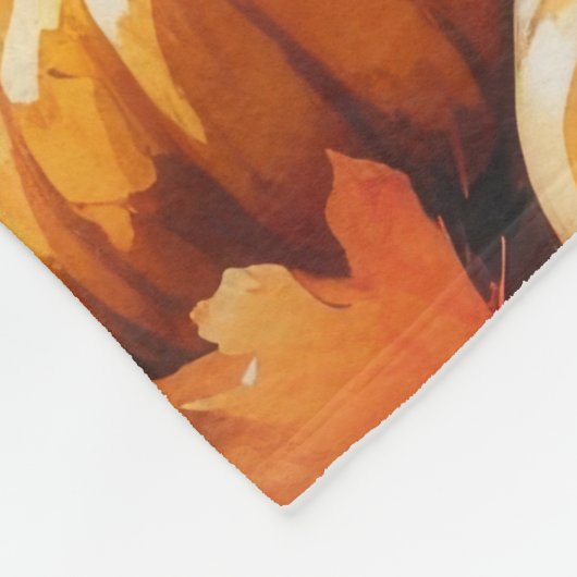 Grote Pyreneeën in de herfst verlaten de Thanksgiv Fleece Deken (Hoek)