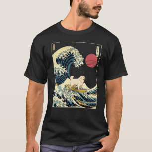 Grote Pyreneeën Japans Kanagawa Wave Funny Surf D T-shirt