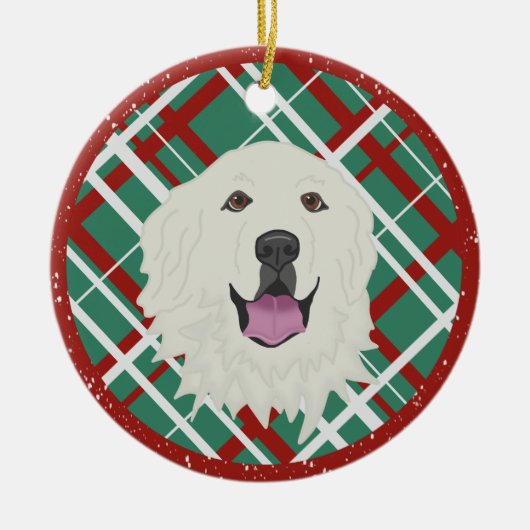 Grote Pyreneeën Keramisch Ornament (Voorkant)