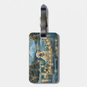 Grote Pyreneeën Kerst Feestelijke reis Bagagelabel (Achterkant verticaal)