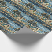 Grote Pyreneeën Kerst Feestelijke reis Cadeaupapier (Hoek)