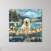 Grote Pyreneeën Kerst Feestelijke reis Canvas Afdruk (Voorkant)