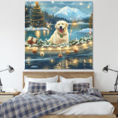 Grote Pyreneeën Kerst Feestelijke reis Canvas Afdruk (Insitu (Slaapkamer))