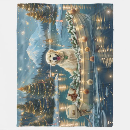 Grote Pyreneeën Kerst Feestelijke reis Fleece Deken (Voorkant)