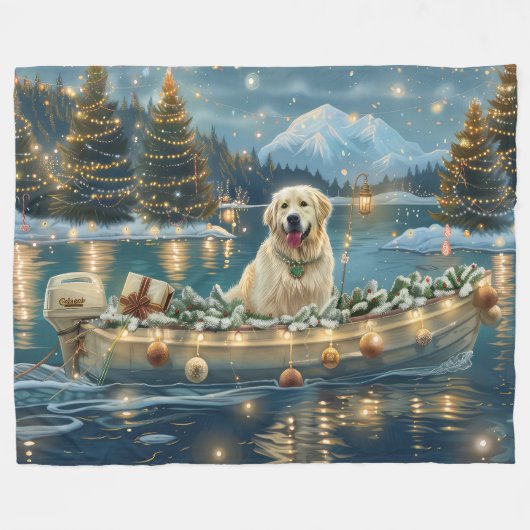 Grote Pyreneeën Kerst Feestelijke reis Fleece Deken (Voorkant (Horizontaal))