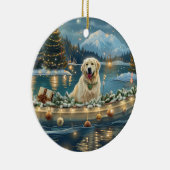 Grote Pyreneeën Kerst Feestelijke reis Keramisch Ornament (Rechts)