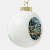 Grote Pyreneeën Kerst Feestelijke reis Keramische Bal Ornament (Links)