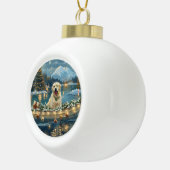 Grote Pyreneeën Kerst Feestelijke reis Keramische Bal Ornament (Rechts)